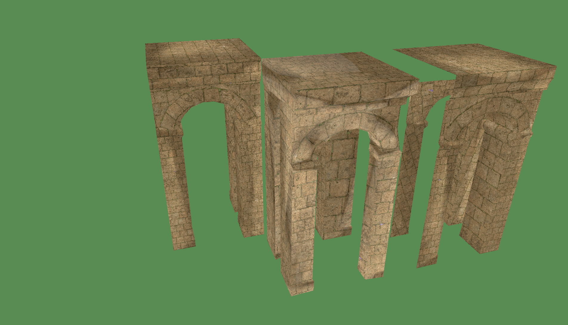 Aqueduct context on terrace steps